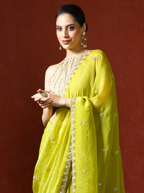 Embellished Beads and Stones Heavy Work Saree