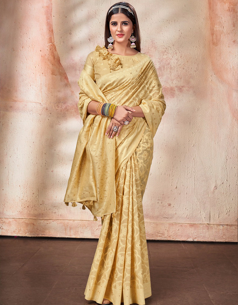 Ashavali Bandhej Saree Macaron Yellow (KV/V3)