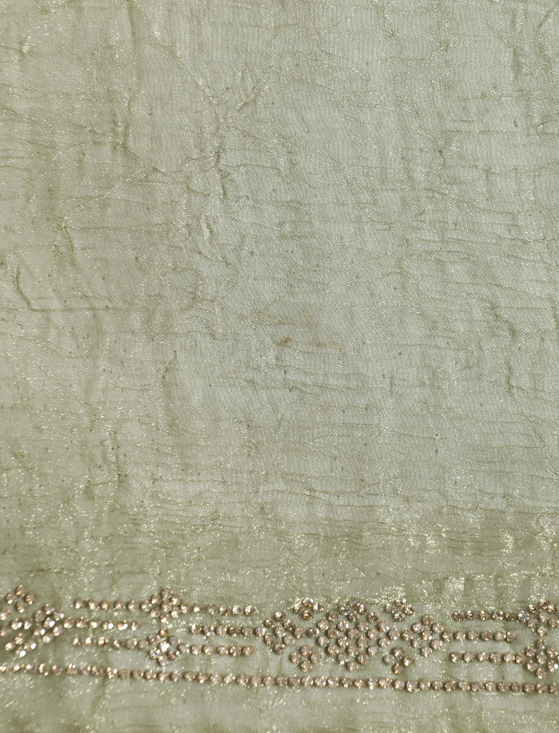 Embellished Saree With Unstitched Blouse in Green