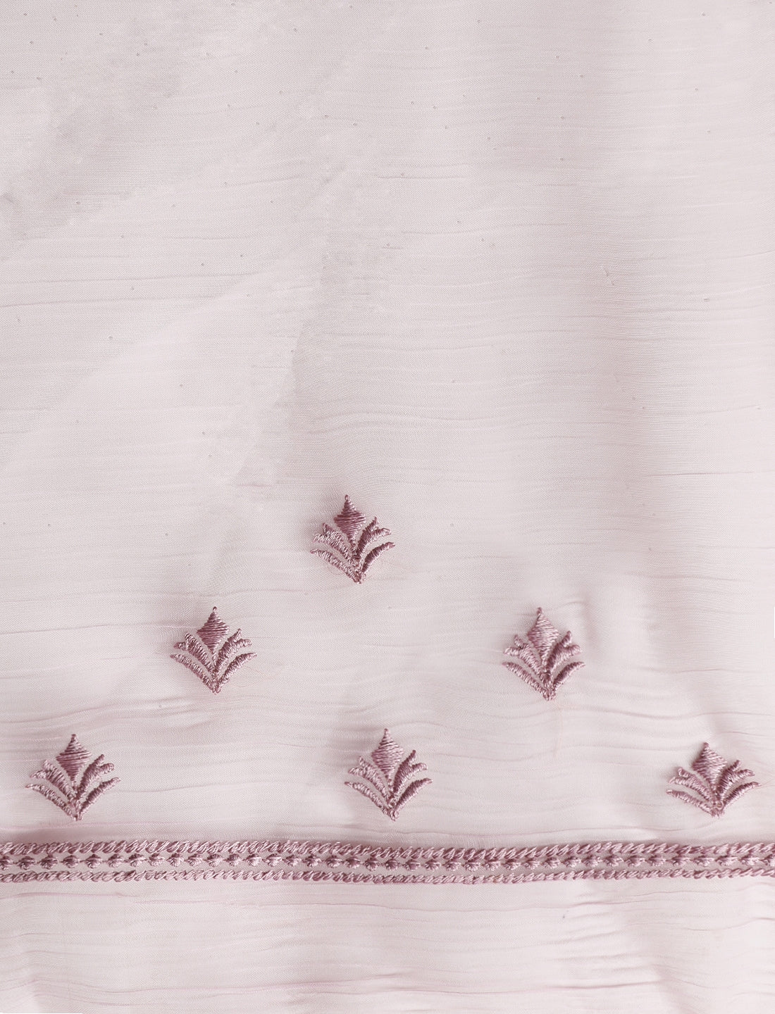 Floral Motifs Embroidered Saree with Unstitched Blouse in Purple