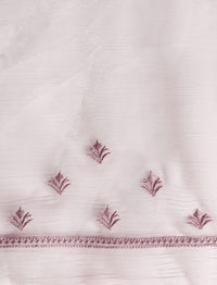 Floral Motifs Embroidered Saree with Unstitched Blouse in Purple