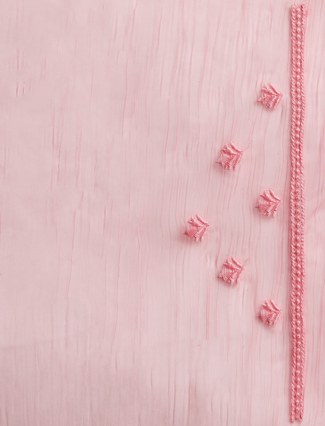 Floral Motifs Embroidered Saree with Unstitched Blouse in Pink