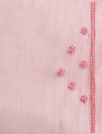 Floral Motifs Embroidered Saree with Unstitched Blouse in Pink