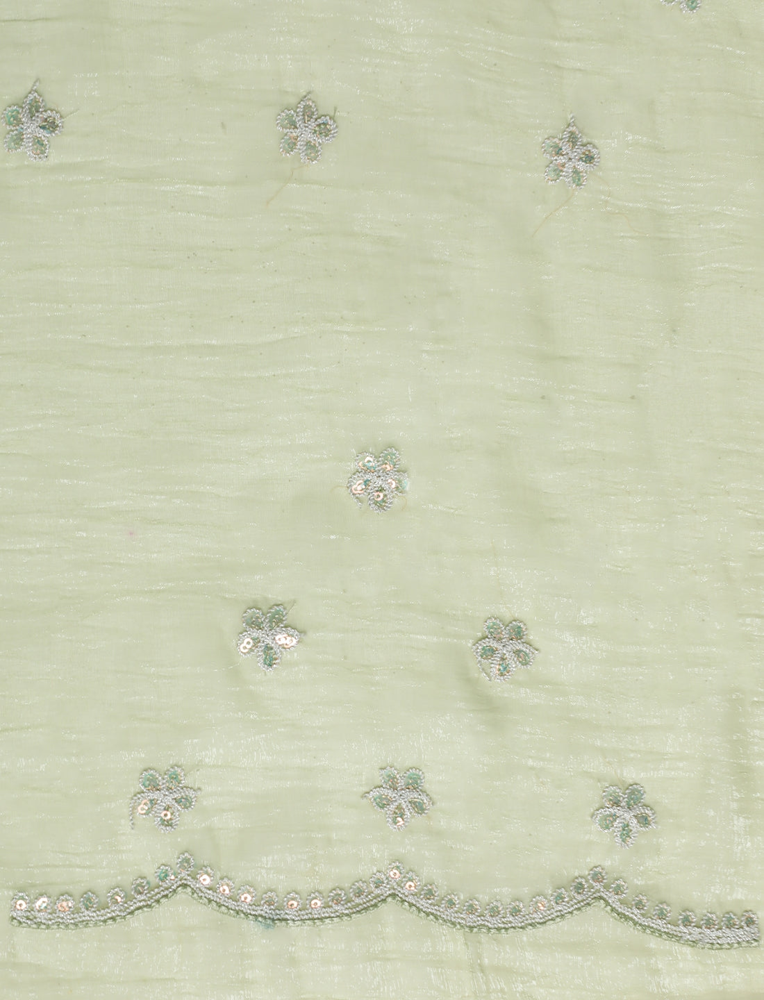 Woven Design Floral Saree With Blouse in Green