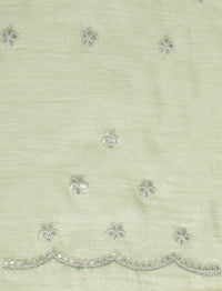 Woven Design Floral Saree With Blouse in Green