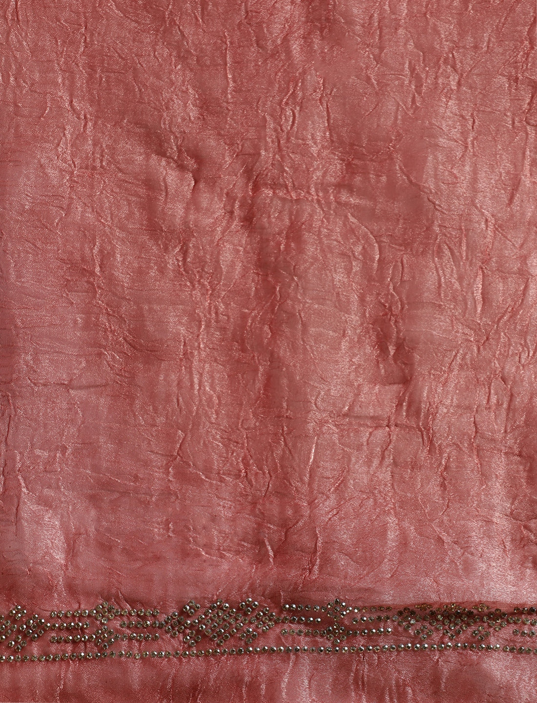 Embellished Saree With Unstitched Blouse in Peach