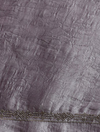 Embellished Saree With Unstitched Blouse in Purple