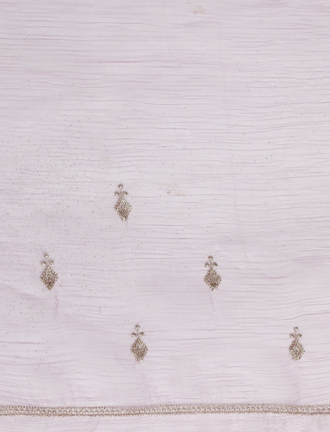 Embroidered Embellished Saree With Unstitched Blouse in Lavender