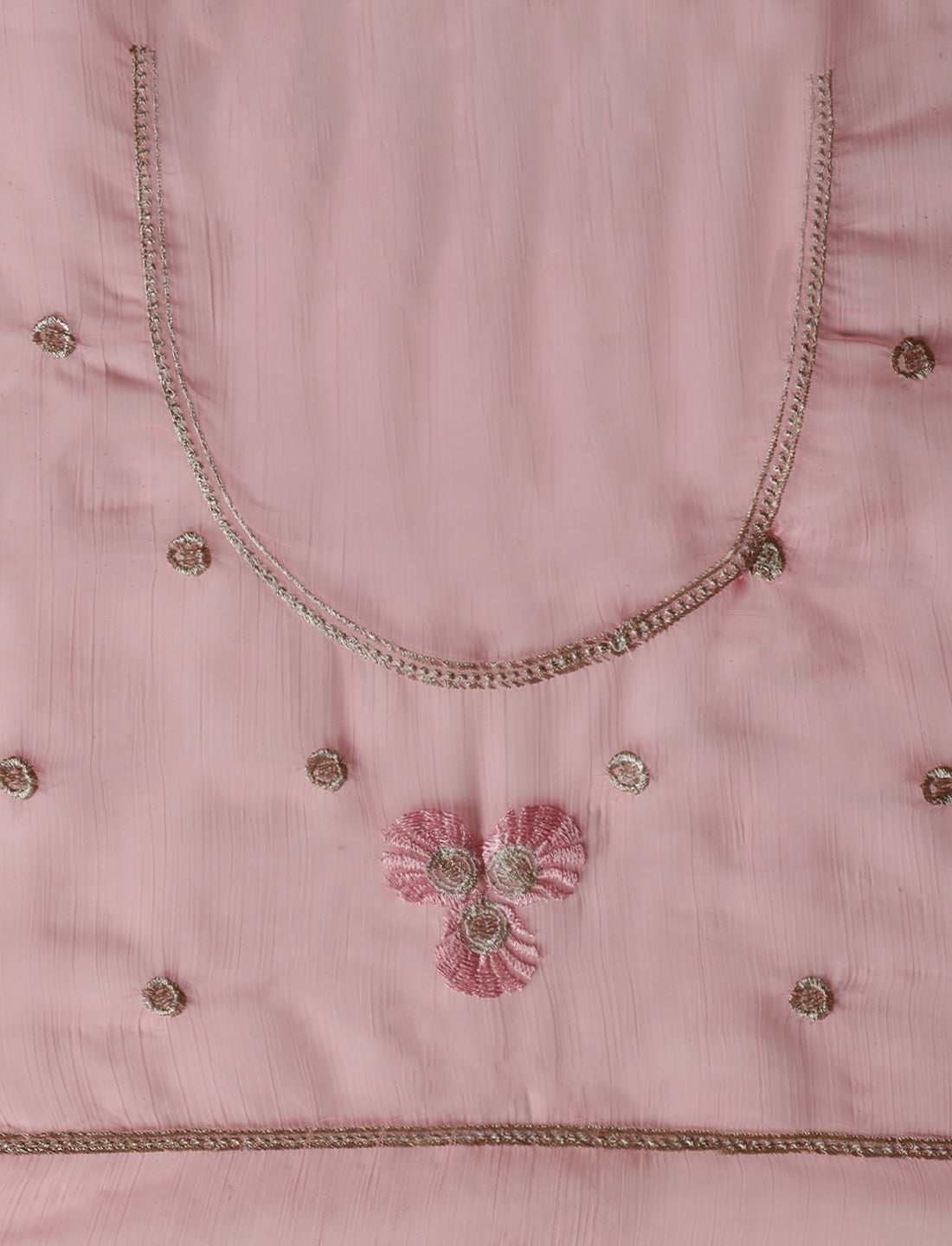 Solid Embroidered Zari Saree in Pink