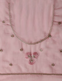 Solid Embroidered Zari Saree in Pink