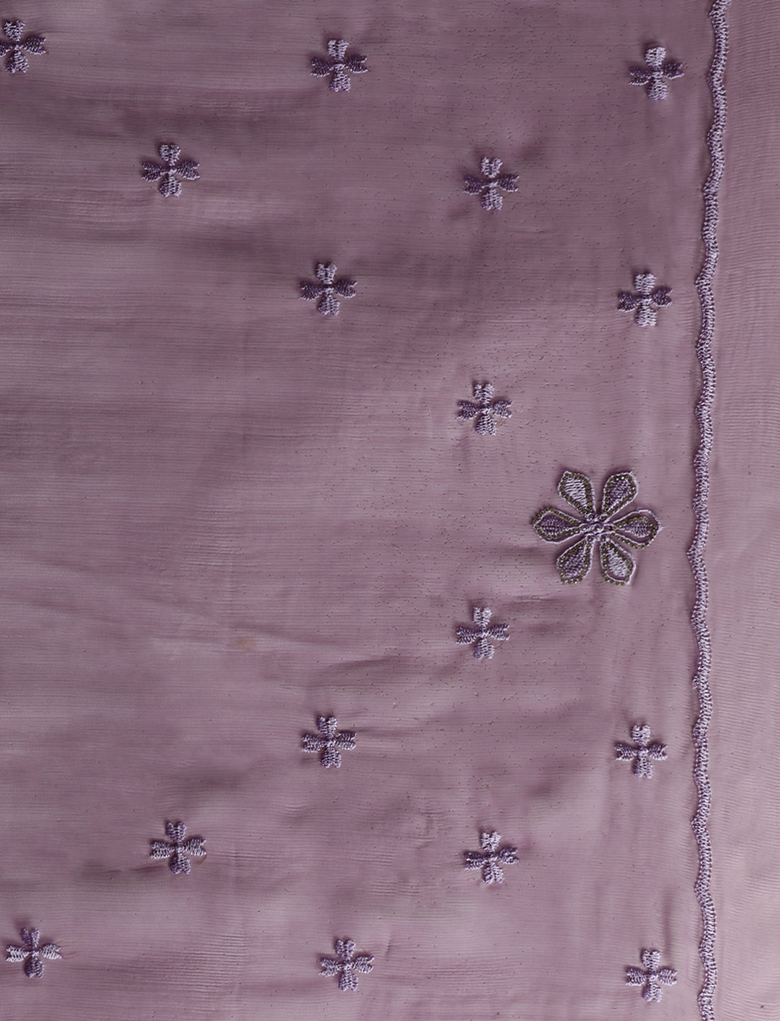 Embroidered Sarees With Unstitched Blouse in Purple