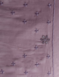Embroidered Sarees With Unstitched Blouse in Purple