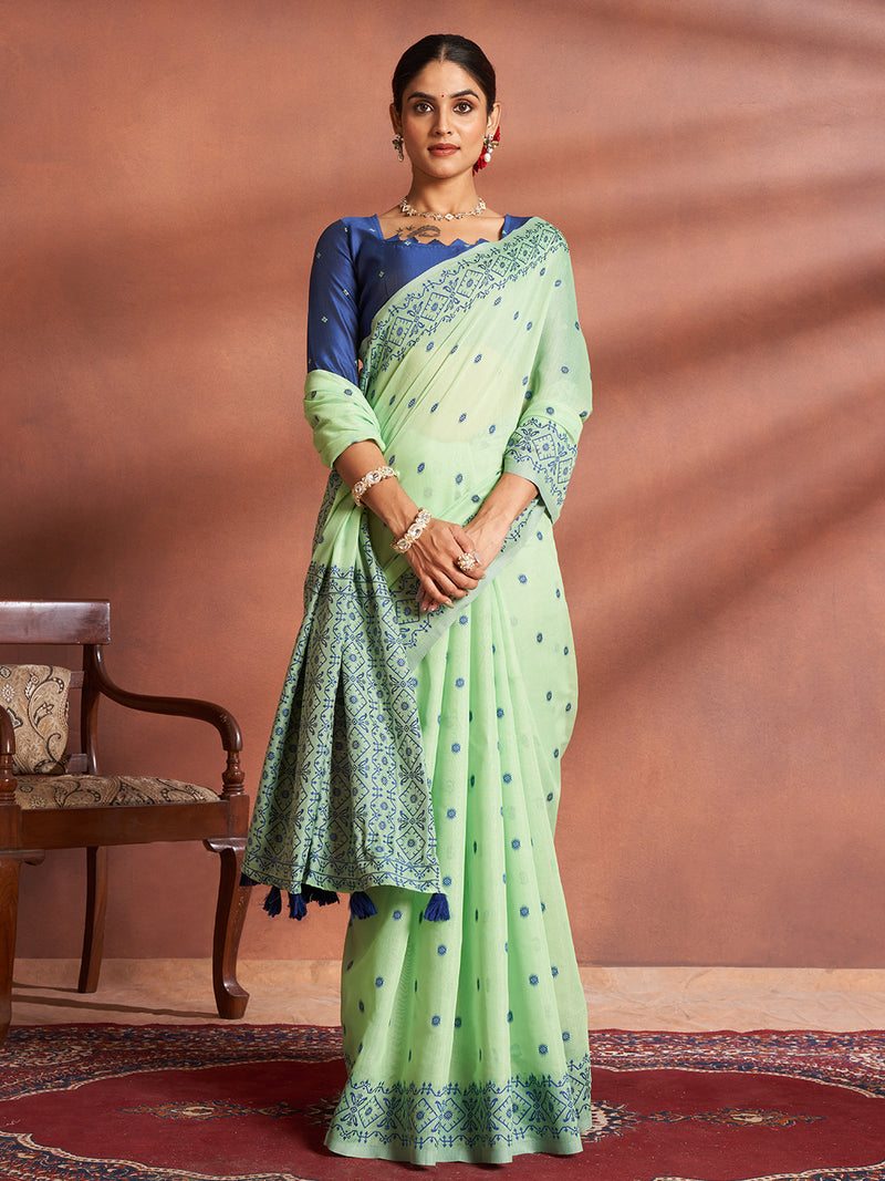 Dhrisha Cotton in Mint Green