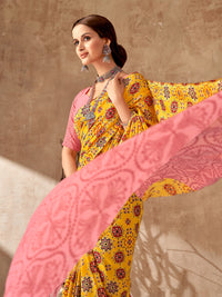 Vibrant Bandhej in Mustard Yellow