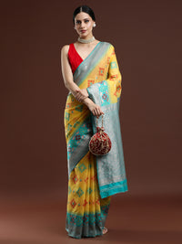 Woven Design Chanderi Cotton Saree in Yellow