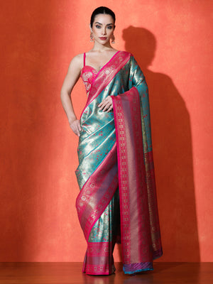 Vasanti Silk in Light Blue - Saree by Sarha