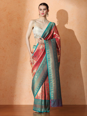 Vasanti Silk in Bright Red - Saree by Sarha