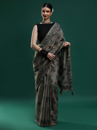 Sarha Woven Design Chanderi Saree in Grey