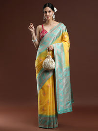 Woven Design Chanderi Cotton Saree in Yellow
