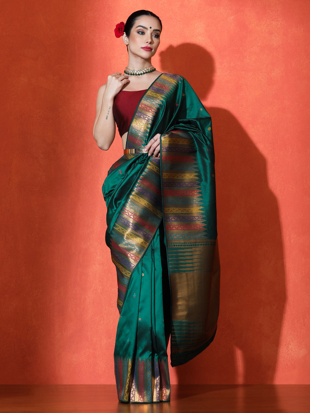 Aakshi Silk In Dark Green