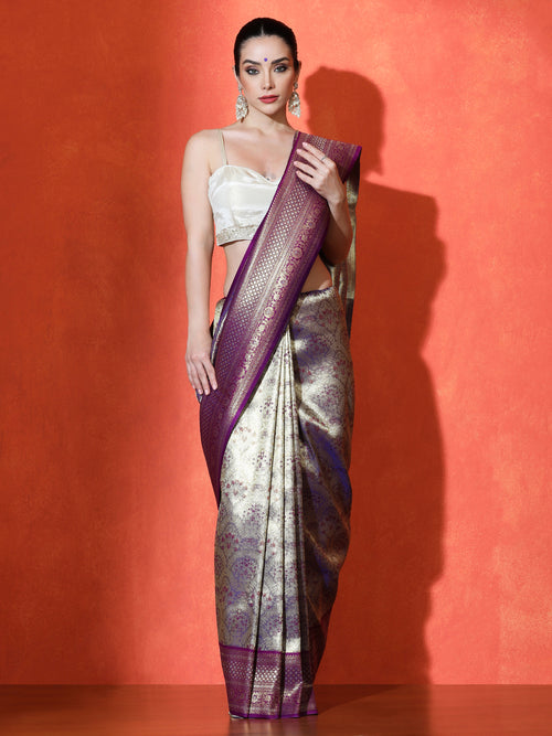 Rasika Silk In Purple - Saree by Sarha