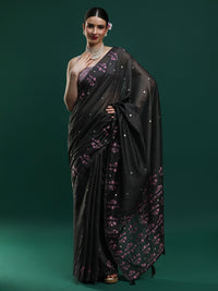 Sarha Woven Design Zari Muga Saree in Grey