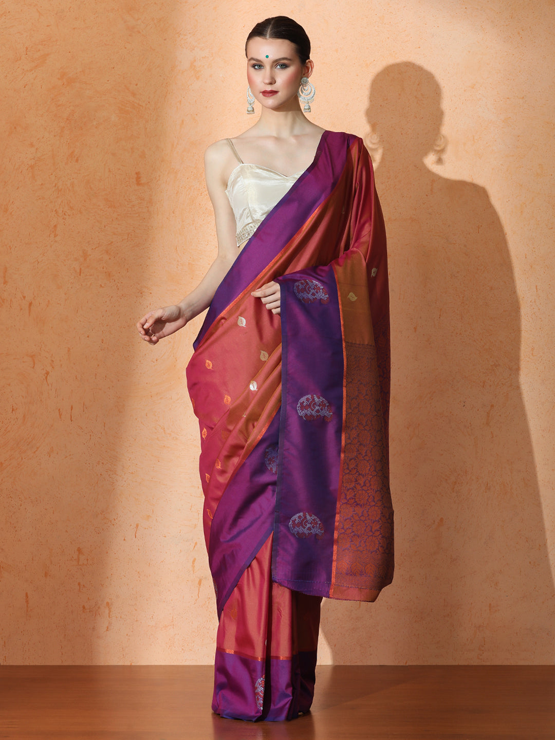 Jamuna Silk in Maroon