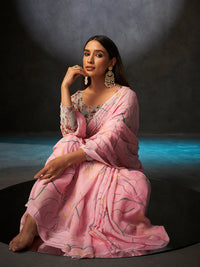 Basanti Bloom in Powder Pink with Floral Patterns