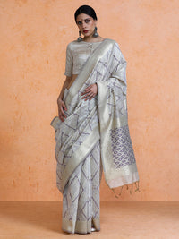 Devi Cotton in Beige with Purple Motifs