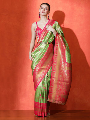 Vasanti Silk in Light Green - Saree by Sarha