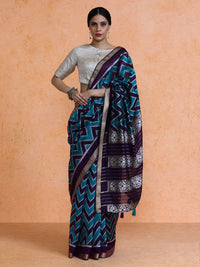 Sumitra Cotton in Blue and Wine