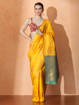 Charita Silk In Yellow - Saree by Sarha
