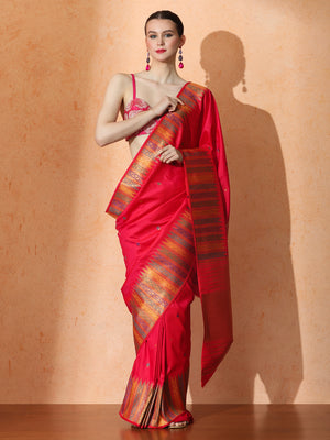 Aakshi Silk In Hot Pink - Saree by Sarha