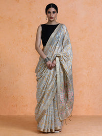 Zaika Cotton in Beige with Yellow Motifs