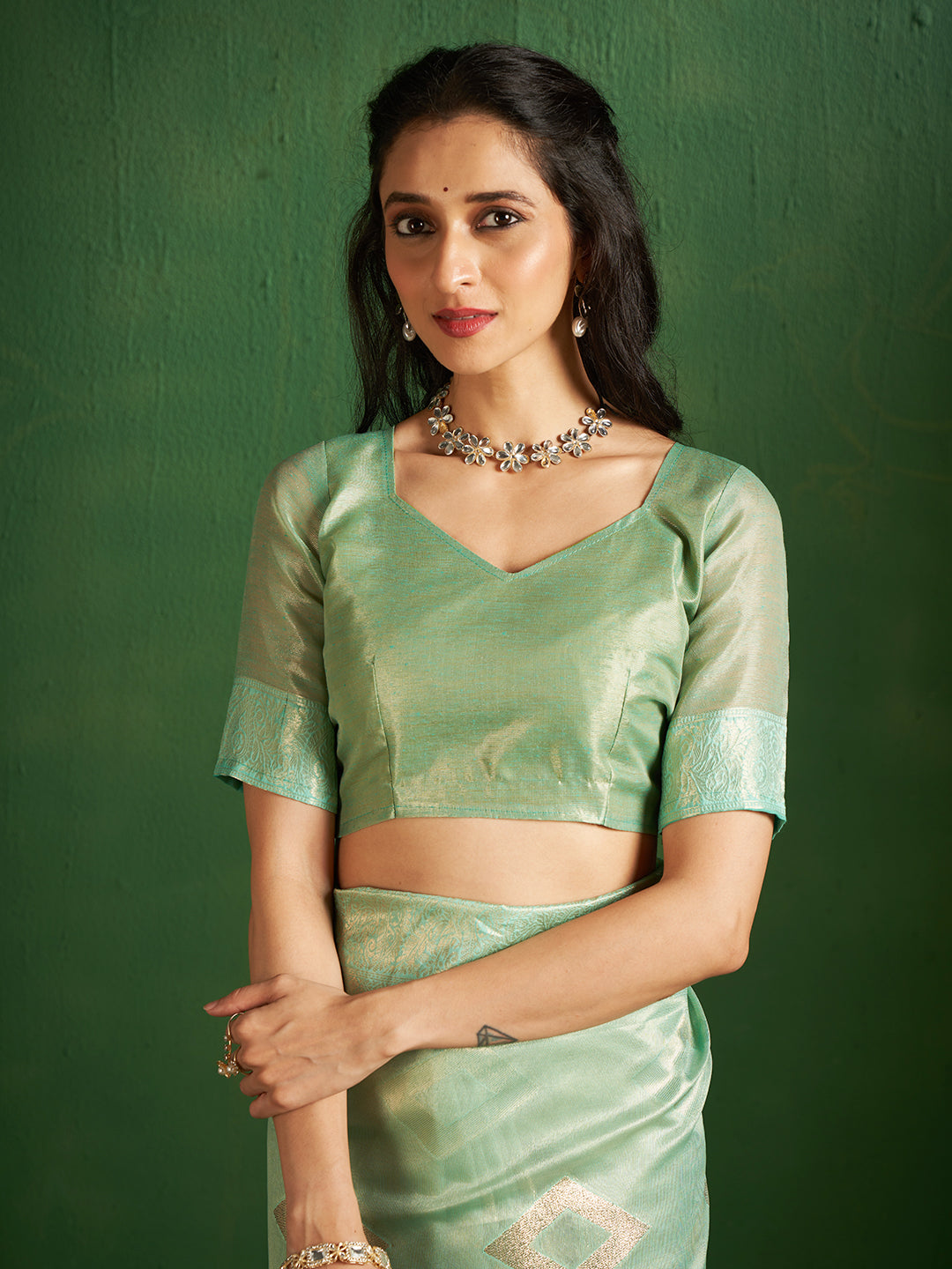 Kalki Silk in Sea Green