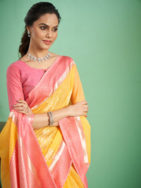 Rohini Cotton In Turmeric Yellow & Rose Pink