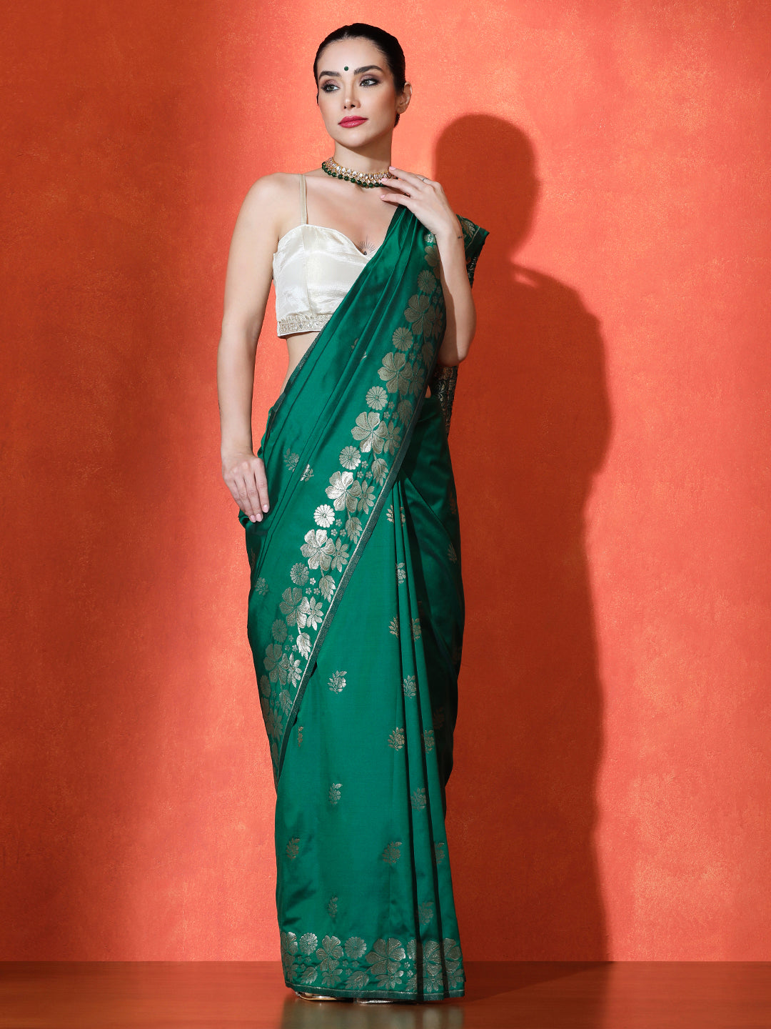 Adah Silk In Dark Green