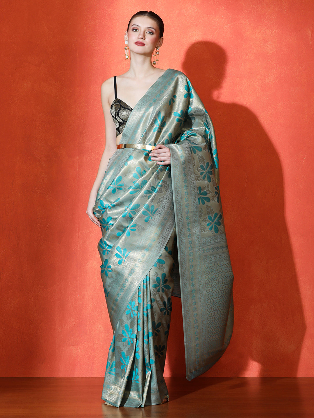 Swarna Silk in Light Blue