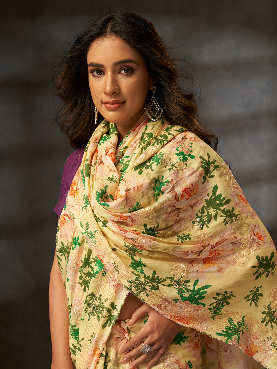 Bageecha Royale in Beige with Floral Motifs