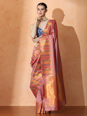 Aakshi Silk In Pink - Saree by Sarha