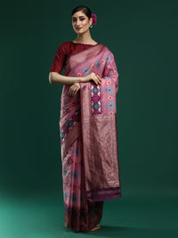 Woven Design Chanderi Cotton Saree in Pink