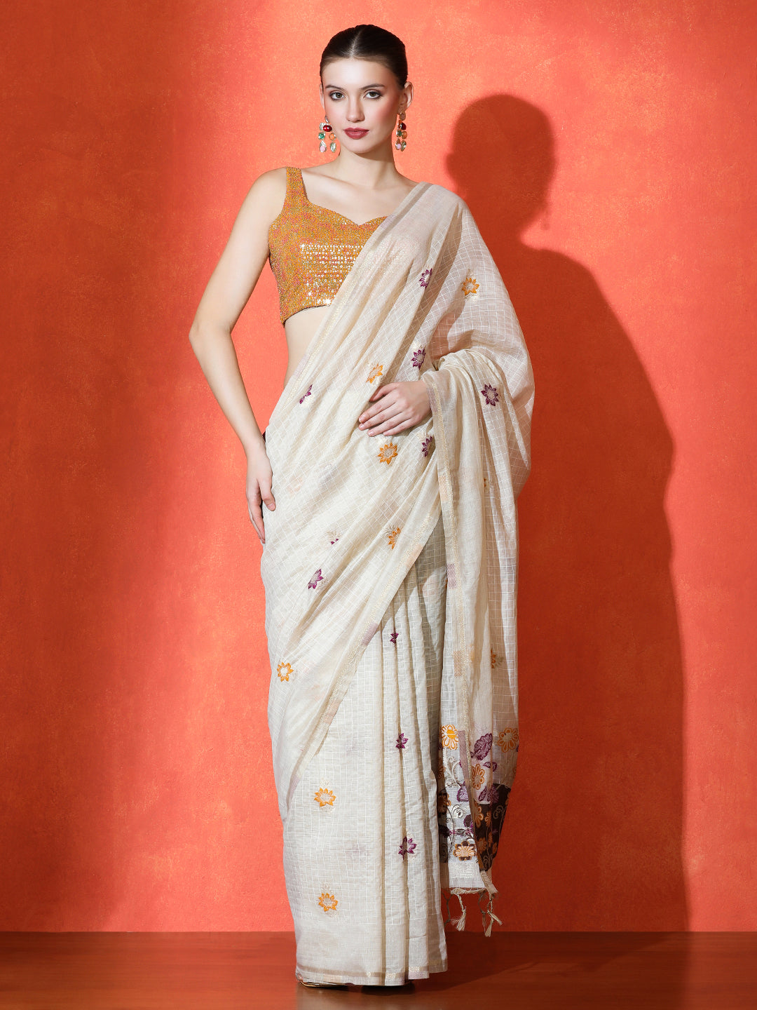 Sundari Cotton In Cream and Brown