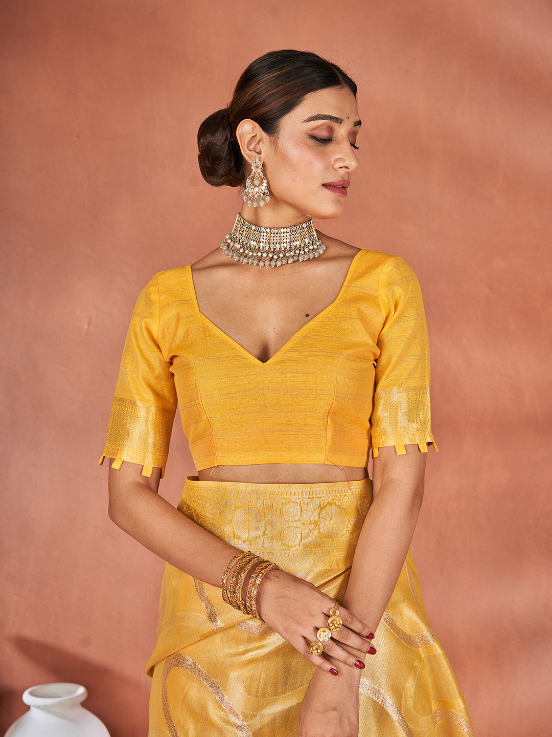 Etasha Silk In Golden Yellow