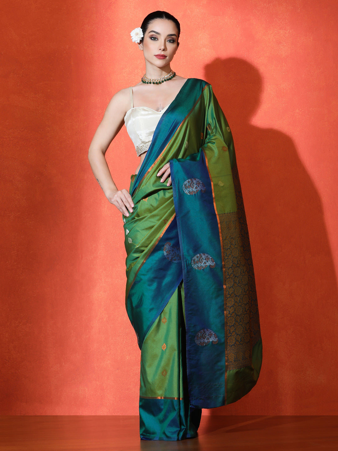 Jamuna Silk in Dark Green