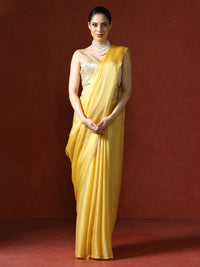 Solid Saree with Blouse Piece in yellow