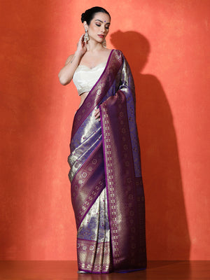 Vasanti Silk in Purple - Saree by Sarha