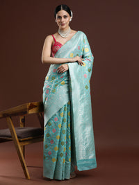 Woven Design Chanderi Cotton Saree in Blue