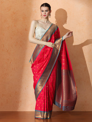 Bhakti Silk in Red - Saree by Sarha