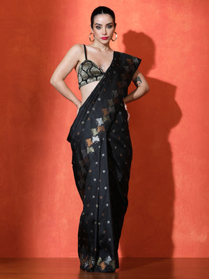 Tantra Silk In Black - Saree by Sarha