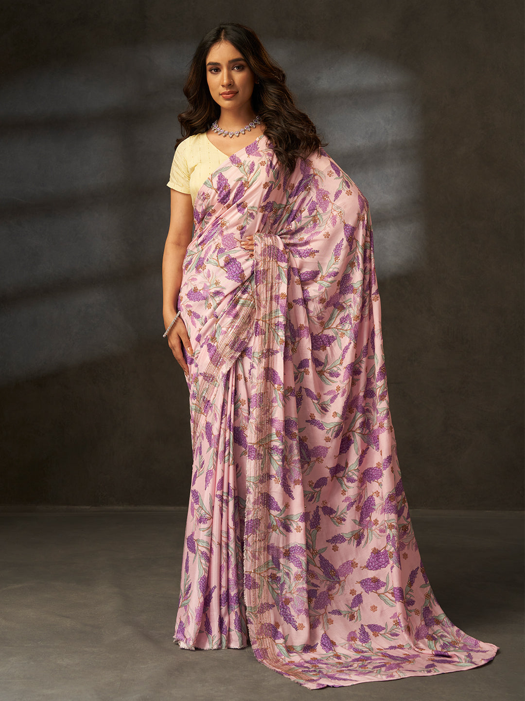 Bageecha Royale in Lavender with Floral Motifs